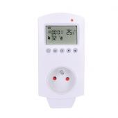 Termostaticky spínaná zásuvka, zásuvkový termostat, 230V/16A, režim vykurovania alebo chladenia